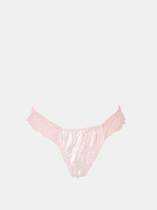 Γυναικείο String με Δαντέλα Ροζ