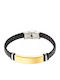 Art Men's Bracelet Id made of Steel Gold Plated