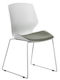 cu Rotire Visitor Chair with Arms Λευκό / Γκρι 48x43x88cm