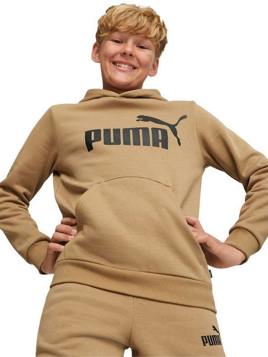 PUMA Παιδικό Φούτερ με Κουκούλα και Τσέπες Μπεζ...