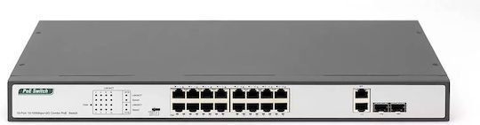 Digitus DN-95342 Unmanaged L2 PoE+ Switch with 16 Gigabit (1Gbps) Ethernet Ports and 2 SFP Ports