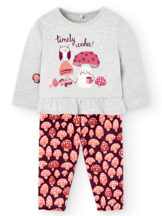 Boboli Kids Set with Leggings Winter 2pcs Ecru