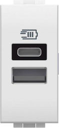 Bticino Power Socket with 2 USB Ports Bticino Power Socket with 2 USB Ports