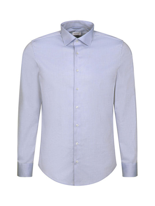 Seidensticker Men's Shirt Long Sleeve Cotton Light Blue