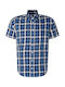 Seidensticker Men's Shirt Short Sleeve Cotton Checked Blue