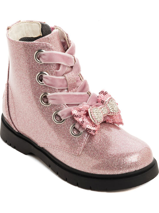 Kids Boots from Patent Leather with Zipper Glitter