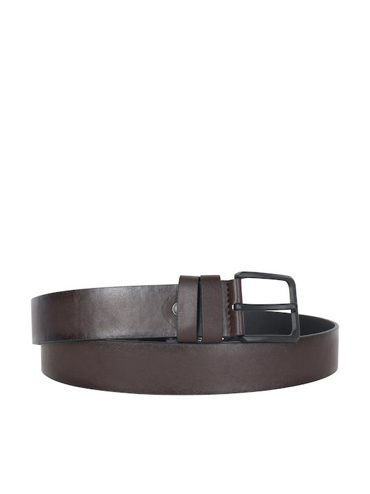 Men's Belt from Artificial Leather Brown