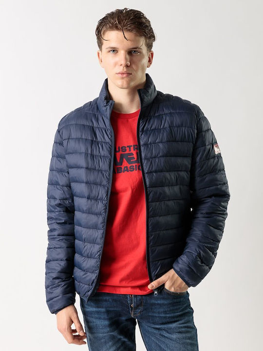 Devergo Men's Winter Puffer Jacket Blue