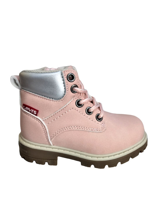 Levi's Jax Plus Παιδικά Μποτάκια με Φερμουάρ Ροζ