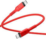 Hoco USB 2.0 Cable USB-C male - USB-C male 60W Red 1m
