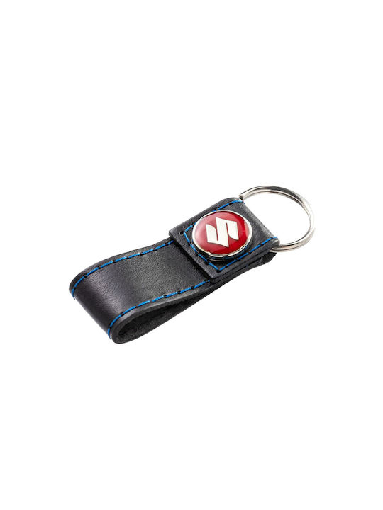 Keychain Leather Blue