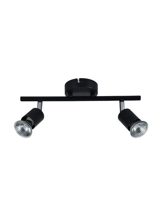 ARlight WLC 5215-2 ΒΚ Διπλό Σποτ με Ντουί GU10 σε Μαύρο Χρώμα