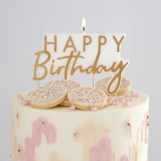Ginger Ray Κεράκι Γενεθλίων Happy Birthday "6" σε Χρυσό Χρώμα MA-402