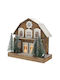Iliadis Christmas Illuminated Decorative Wooden House Brown with Battery 34x34x16cm.