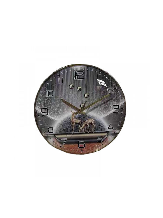 Wall Clock Plastic Gold Ø25cm