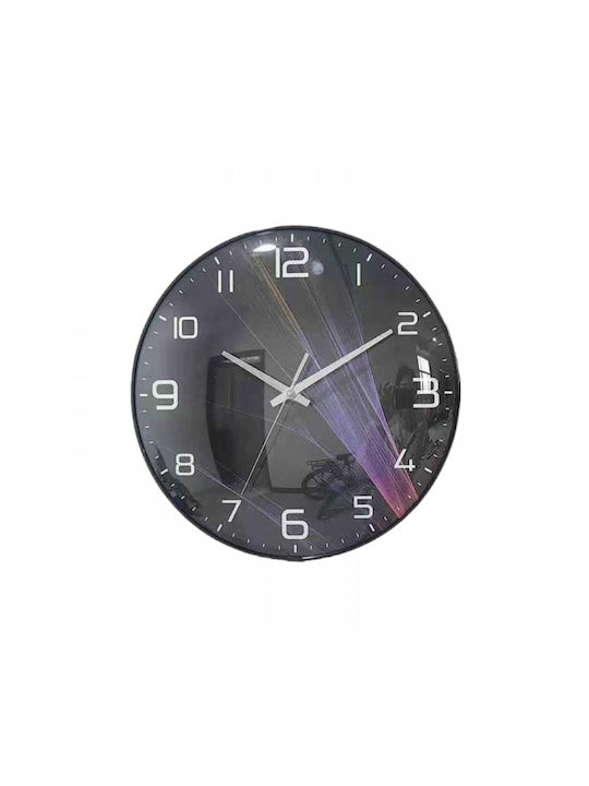 Wall Clock Plastic Black Ø25cm