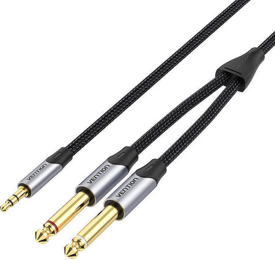 Vention Cable 2 x 6.3mm male - 3.5mm male 1.5m Gray (BARHG)