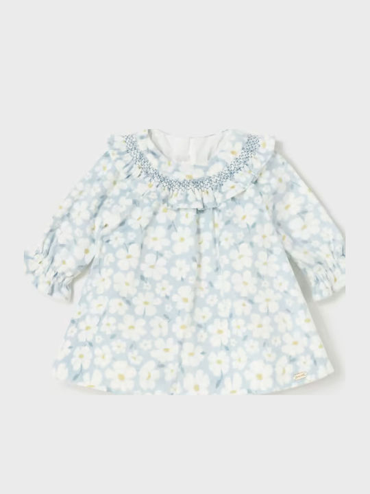 Mayoral Kinderkleid Langärmelig Samt Grün