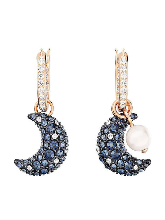 Swarovski Σκουλαρίκια Κρίκοι Επιχρυσωμένα με Πέτρες & Πέρλες
