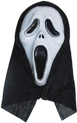 Πλαστική Μάσκα Προσώπου Scream με Κουκούλα