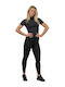 Nebbia Women's Athletic Blouse Short Sleeve Black