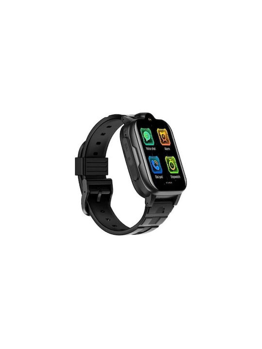 Kinder Smartwatch mit Kautschuk/Plastik Armband Schwarz