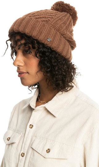 Cozy Sundown Pom Pom Beanie Unisex Σκούφος Πλεκτός σε Πορτοκαλί χρώμα