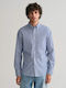 Long-sleeved Cotton Shirt Striped Blue