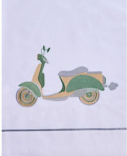 La Christine Set Christening Oilcloths Vespa Ecru 3 Pieces