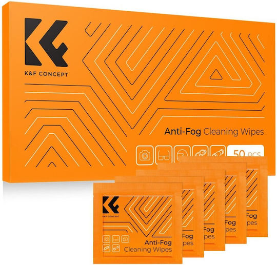 K&F Concept Anti Fog Cleaning Wipes Αξεσουάρ Καθαρισμού Γραφείου 50τμχ