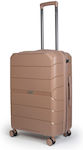 Cardinal Elusive Medium Travel Suitcase Hard Pink Gold with 4 Wheels Height 58cm.