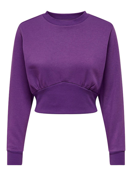 Only Women's Cropped Sweatshirt Purple