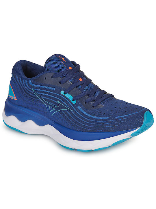 Mizuno Wave Skyrise 4 Ανδρικά Αθλητικά Παπούτσια Running Μπλε