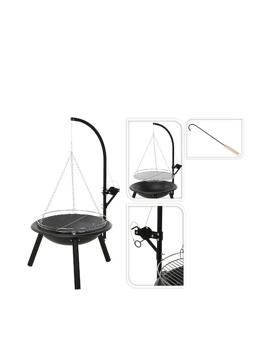 Progarden Τζάκι Εξωτερικού Χώρου Μεταλλικό Μαύρο 55x55x100cm