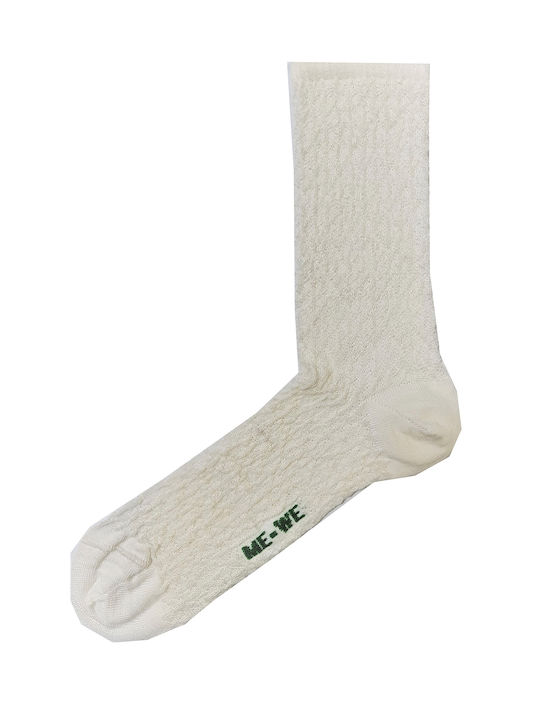 ME-WE Women's Solid Color Socks White