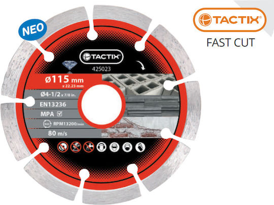 Tactix Δίσκος Κοπής Δομικών Υλικών 230mm