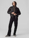 Liga Women's Short Puffer Jacket for Spring or Autumn Black