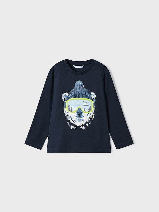 Mayoral Kids Blouse Long Sleeve Navy Blue