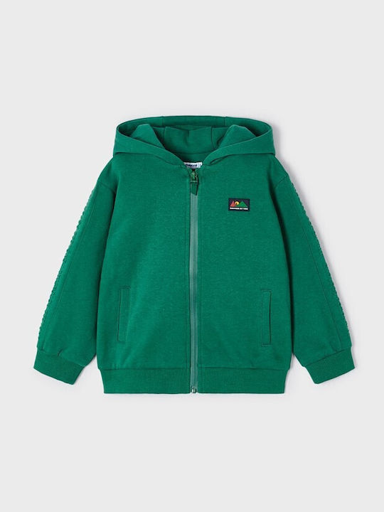 Mayoral Boys Hooded Sweatshirt with Zipper Green