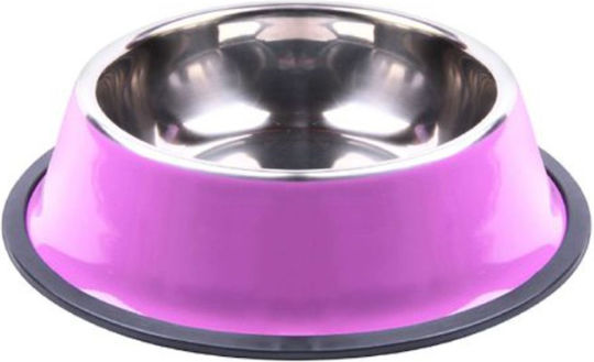 Nunbell Pet Ανοξείδωτο Μπολ Φαγητού για Σκύλο & Γάτα 34cm σε Μωβ Χρώμα