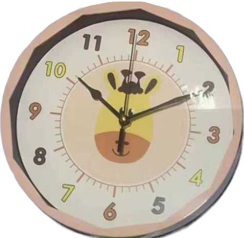 Kids Wall Clock Plastic Pink 26cm Kids Wall Clock Plastic Pink 26cm