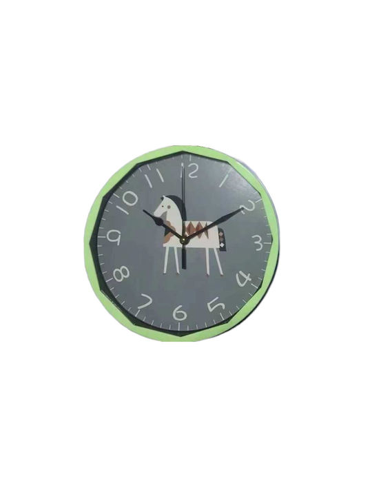 Kids Plastic Wall Clock XH-6628 Green