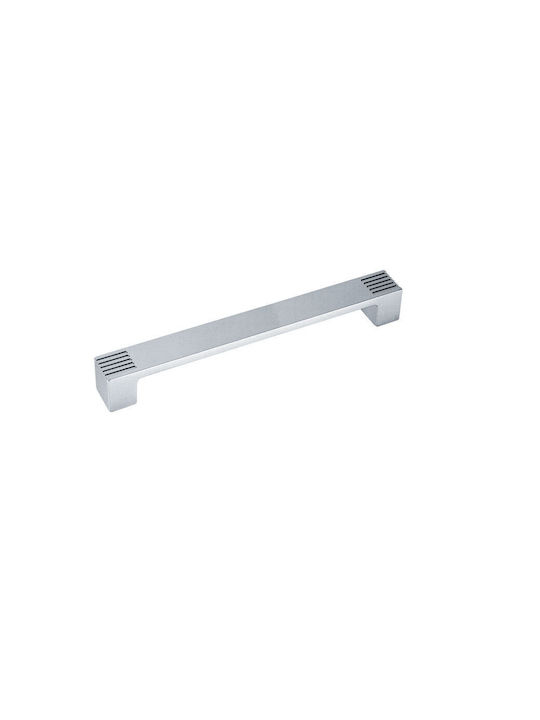 Viobrass Λαβή Επίπλου από Ζάμακ σε Ασημί Χρώμα 142mm (Απόσταση Κέντρων 128mm) 2161