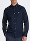 Long-sleeved Cotton Shirt Navy Blue
