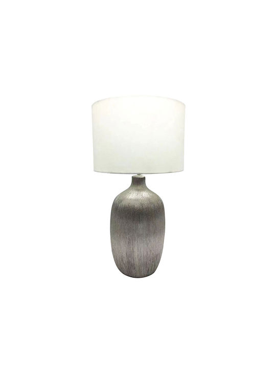 InTheBox Ceramic Table Lamp for Socket E27 with White Shade and Silver Base