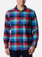 Cornell Woods Long-sleeved Flannel Shirt Checked Blue