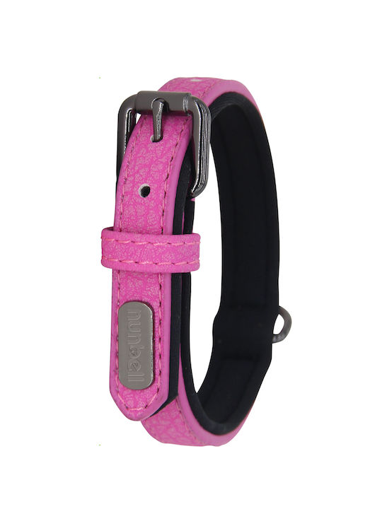 Nunbell Pet Κολάρο Σκύλου Δερμάτινο σε Ροζ χρώμα 15mm x 36cm