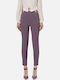 Damen Hoch tailliert Stoff Hose Lila