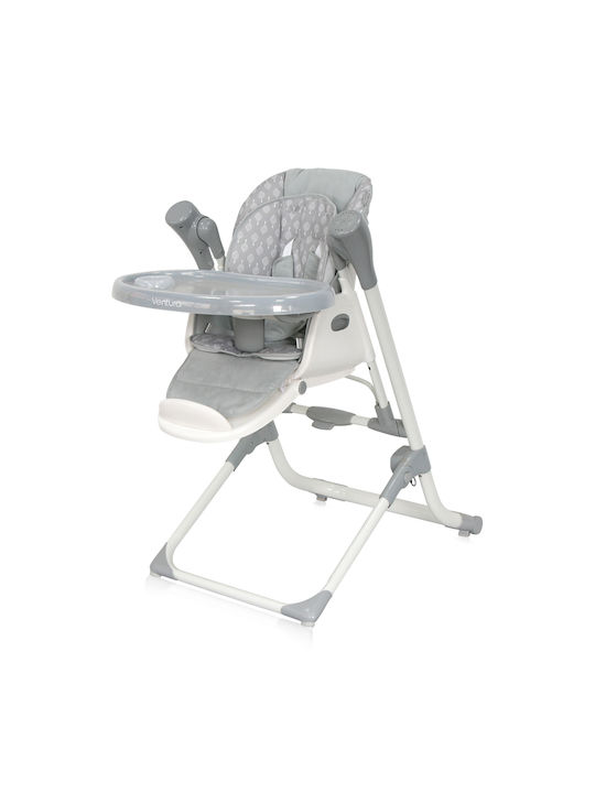 Lorelli Pliabil Scaun de masă pentru bebeluși 2 în 1 cu cadru din plastic și scaun din material textil Gri