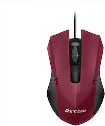 De Tech 957 Wired Mouse Red